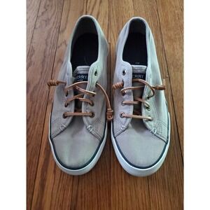 Sperry‎ Women's Grey/Navy Canvas Sneakers STS95729 size 9.5 Cushion
